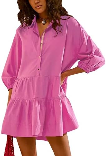 Mingzhu-Womens-Summer-Tiered-Puff-Sleeve-Shirtdress-Flowy-A-line-Babydoll.jpg