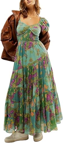 Womens-Casual-Floral-Print-Long-Dress-Short-Puff-Sleeve-Sweetheart.jpg