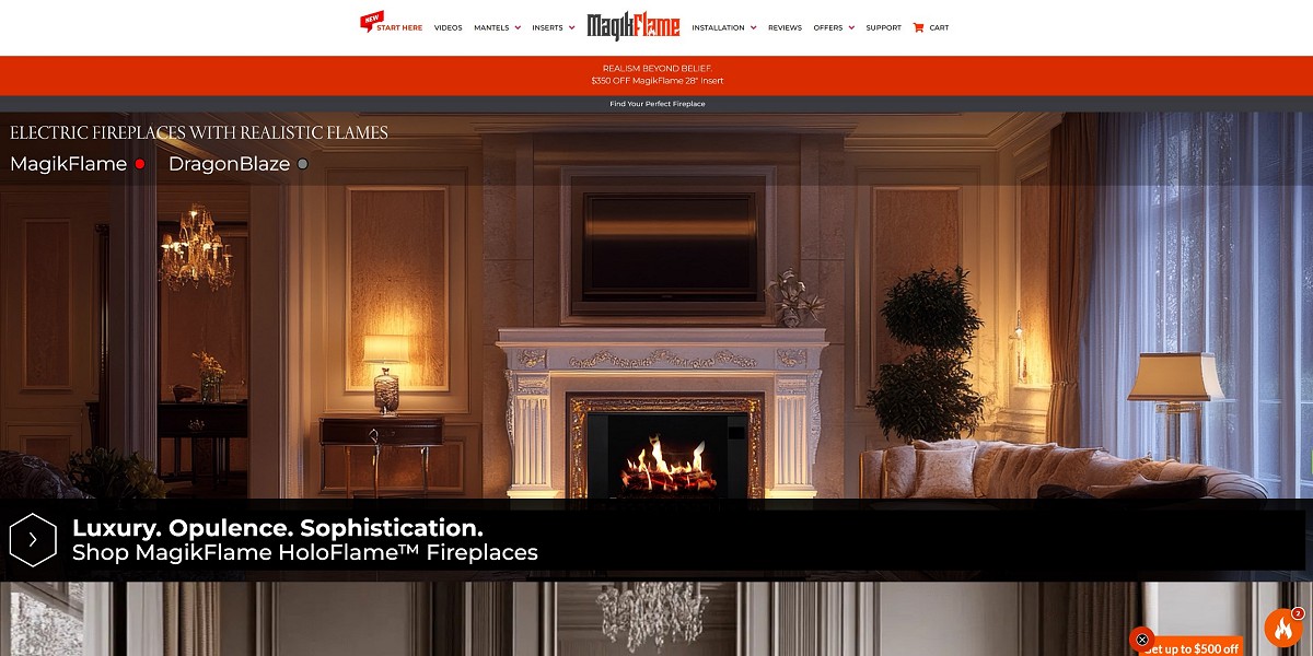 MagikFlame luxury electric fireplace