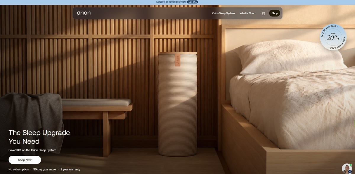Orion Sleep smart temperature control system